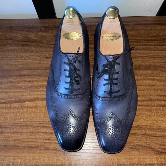 Edward Green Inverness - Midnight Blue Antique Calf Oxfords - 8/8.5 F 888 Last main image 7